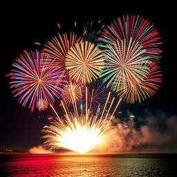 A visually stunning image depicting a vibrant fireworks display that symbolizes exponential growth
