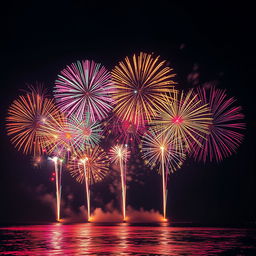 A visually stunning image depicting a vibrant fireworks display that symbolizes exponential growth