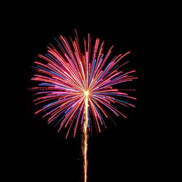 A captivating image featuring a single firework explosion that artistically represents exponential growth