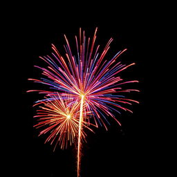 A captivating image featuring a single firework explosion that artistically represents exponential growth