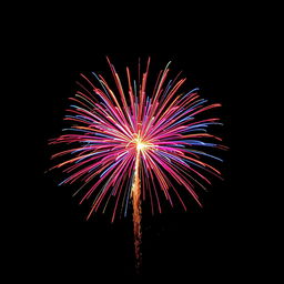 A captivating image featuring a single firework explosion that artistically represents exponential growth