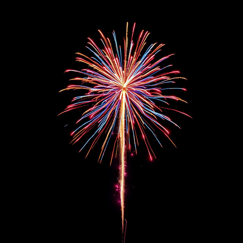 A captivating image featuring a single firework explosion that artistically represents exponential growth