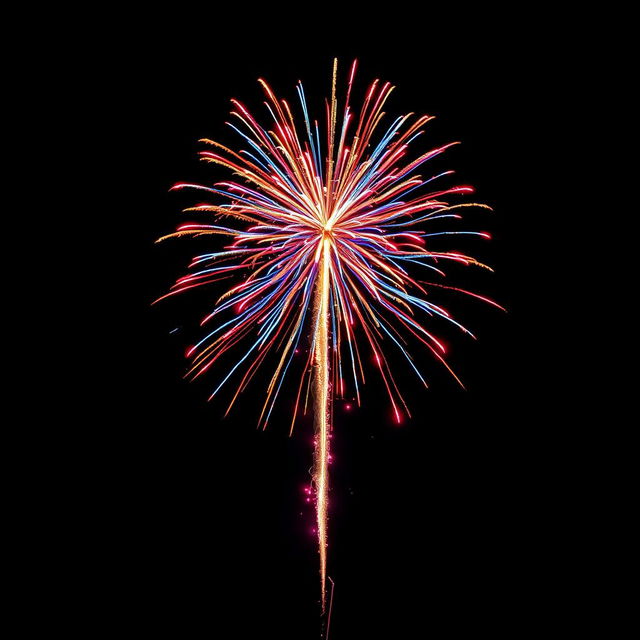 A captivating image featuring a single firework explosion that artistically represents exponential growth