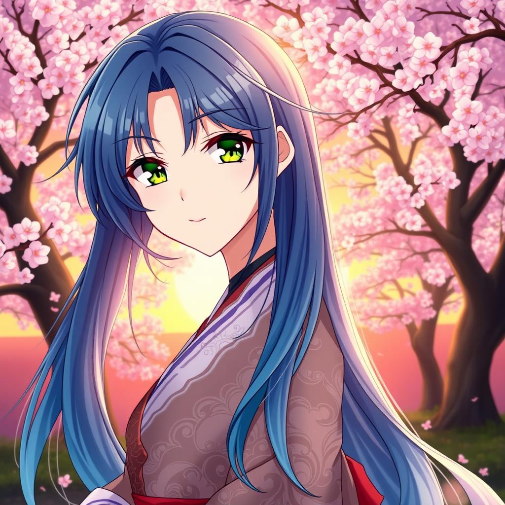 An aloof anime girl with striking features, blending the beauty of Tomoe from Kamisama Kiss and Gin from Hataru Bi no Morie