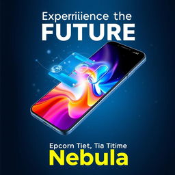 A stunning advertisement for the new advanced smartphone called 'Nebula', showcasing its sleek and modern design