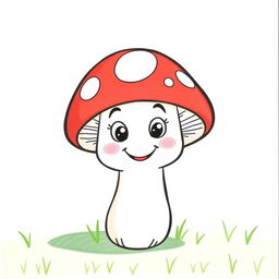 A simple, cartoon-style drawing of a mushroom