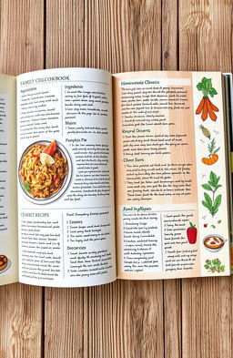 A beautifully designed family cookbook covering a variety of cherished recipes