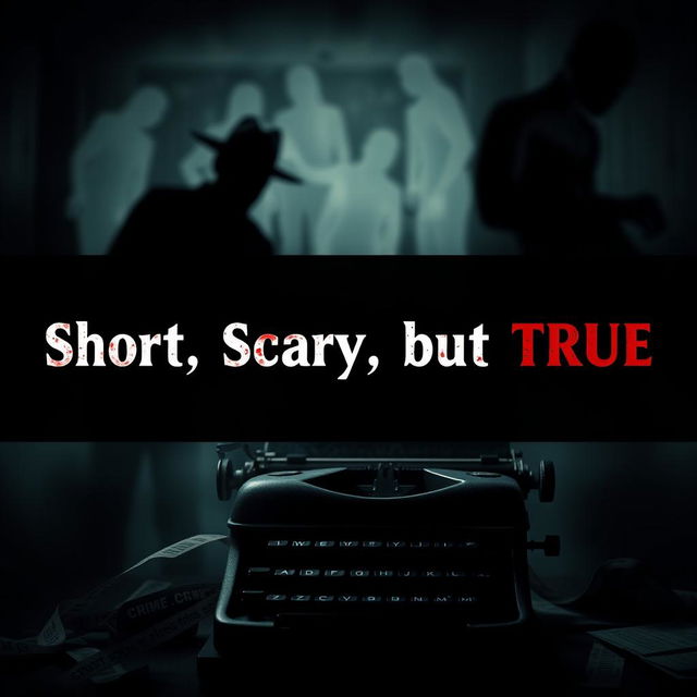 A captivating header for a YouTube channel titled 'Short, Scary, but TRUE'