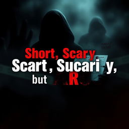 A captivating header for a YouTube channel titled 'Short, Scary, but TRUE'