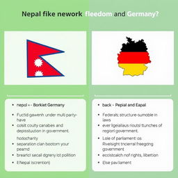 The report explores the similarities between Nepal and Germany, focusing on their political frameworks and governance systems