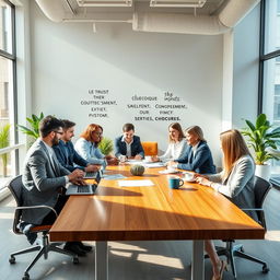 A professional and eye-catching LinkedIn profile cover photo showcasing a modern office environment with a diverse group of HR professionals engaged in a collaborative meeting