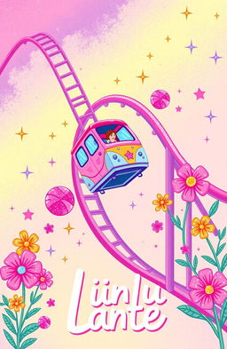 An illustration featuring a bright, feminine color palette with neon hues