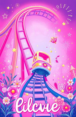 An illustration featuring a bright, feminine color palette with neon hues
