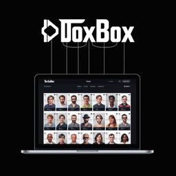 A mockup of a sleek and engaging imageboard website called 'DoxBox'