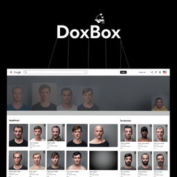 A mockup of a sleek and engaging imageboard website called 'DoxBox'