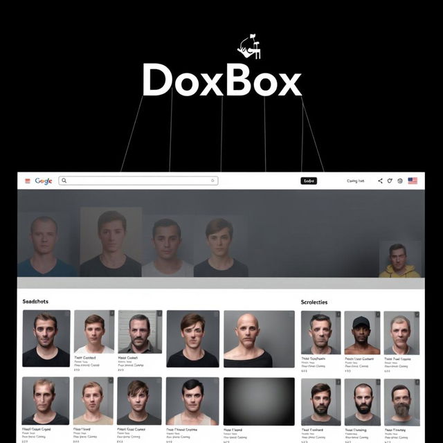 A mockup of a sleek and engaging imageboard website called 'DoxBox'