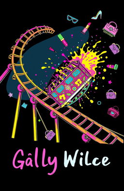 An illustration featuring bright, feminine neon colors, created in a sharpie drawing style