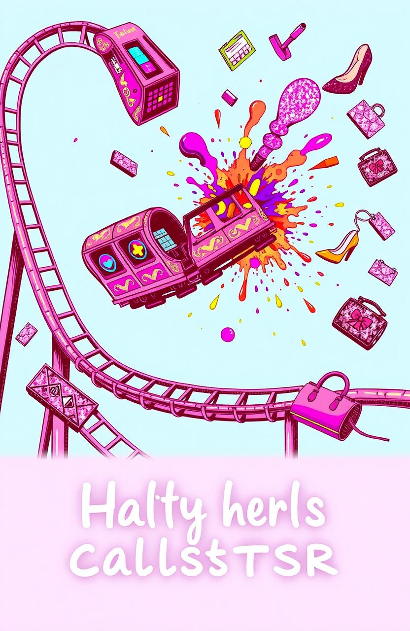 An illustration featuring bright, feminine neon colors, created in a sharpie drawing style