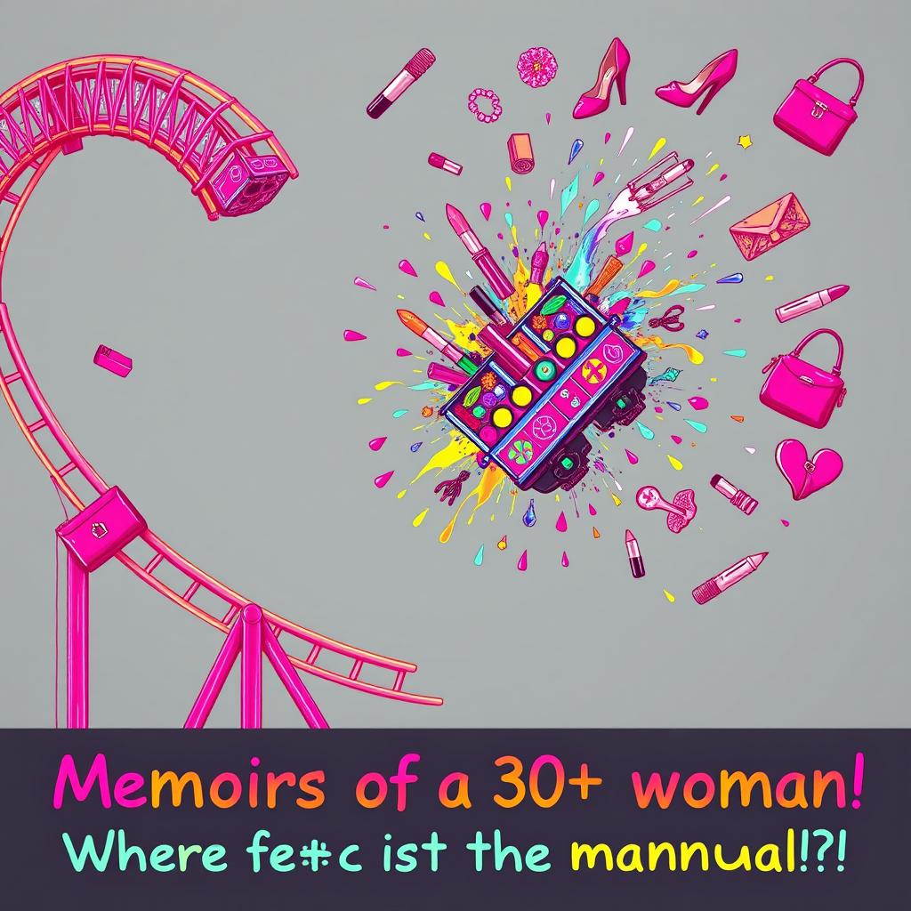 An illustration featuring bright, feminine neon colors, created in a sharpie drawing style