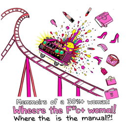 An illustration featuring bright, feminine neon colors, created in a sharpie drawing style