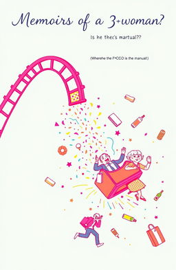 An imaginative illustration in bright feminine neon colors, featuring minimalistic pen drawing style