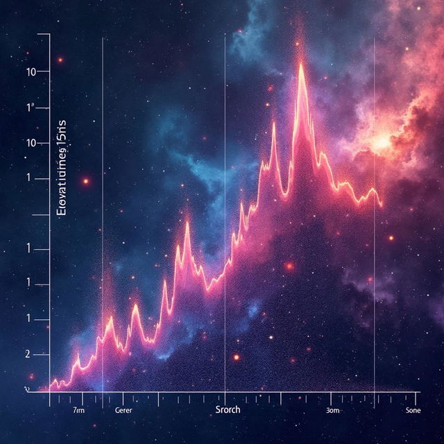 An abstract art piece illustrating data distribution and outliers in the form of an elevation graph