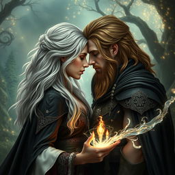 Set in an enchanting mythical world, a dark love story unfolds between a captivating silver-haired female sorcerer and a powerful sorcerer, both initially enemies whose relationship takes a passionate turn towards forbidden love