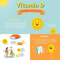 A visually appealing infographic about vitamin D, showcasing its benefits and sources