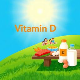 A visually appealing and informative illustration representing Vitamin D