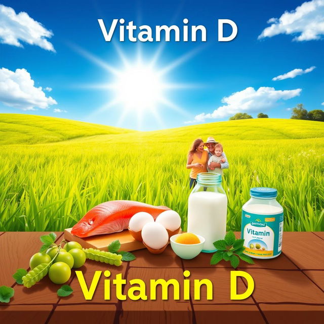 A visually appealing and informative illustration representing Vitamin D