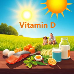 A visually appealing and informative illustration representing Vitamin D