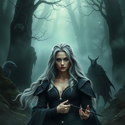 In a captivating mythical world shrouded in intrigue and dark magic, a thrilling tale of dark love and carnal desire unfolds between a fierce silver-haired female sorcerer and her formidable enemy-turned-lover