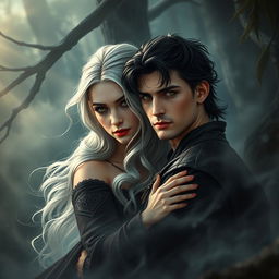 In a captivating mythical world shrouded in intrigue and dark magic, a thrilling tale of dark love and carnal desire unfolds between a fierce silver-haired female sorcerer and her formidable enemy-turned-lover