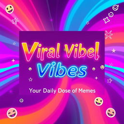 A vibrant YouTube banner titled 'Viral Vibes' displayed prominently in a bold, futuristic, and playful font