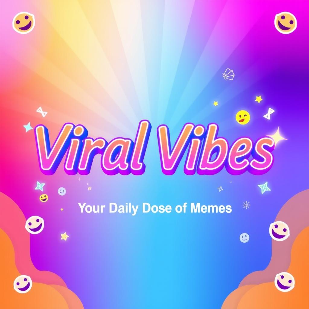 A vibrant YouTube banner titled 'Viral Vibes' displayed prominently in a bold, futuristic, and playful font