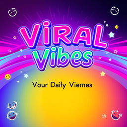 A vibrant YouTube banner titled 'Viral Vibes' displayed prominently in a bold, futuristic, and playful font