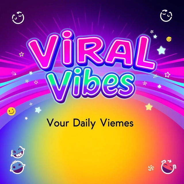 A vibrant YouTube banner titled 'Viral Vibes' displayed prominently in a bold, futuristic, and playful font