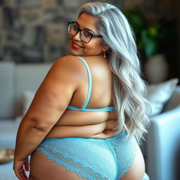 A 55-year-old Indian plus-size woman, embodying the charm of a confident cougar