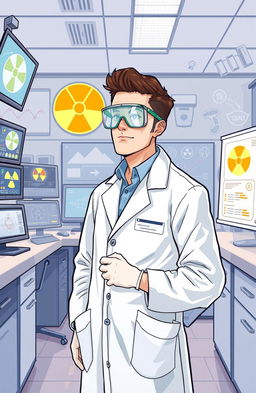 A professional and educational illustration about radiation protection