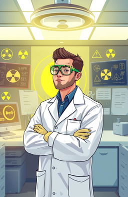 A professional and educational illustration about radiation protection