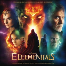 A high-resolution, digital art movie poster named 'The Elementals'