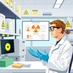 An informative illustration focused on radiation protection