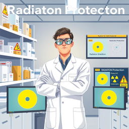 An informative illustration focused on radiation protection