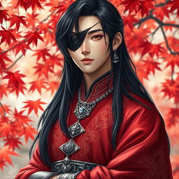 A realistic portrait of a 21-year-old young man resembling Hua Cheng from Heaven Official’s Blessing