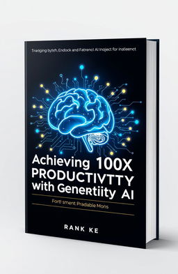 A visually striking and modern book cover for “Achieving 100X Productivity with Generative AI” designed to capture the essence of leveraging advanced AI in project management