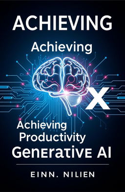 A visually striking and modern book cover for “Achieving 100X Productivity with Generative AI” designed to capture the essence of leveraging advanced AI in project management