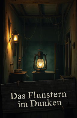 An eerie scene inside a haunted house, depicting a cursed object that exudes a dark aura