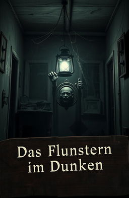 An eerie scene inside a haunted house, depicting a cursed object that exudes a dark aura