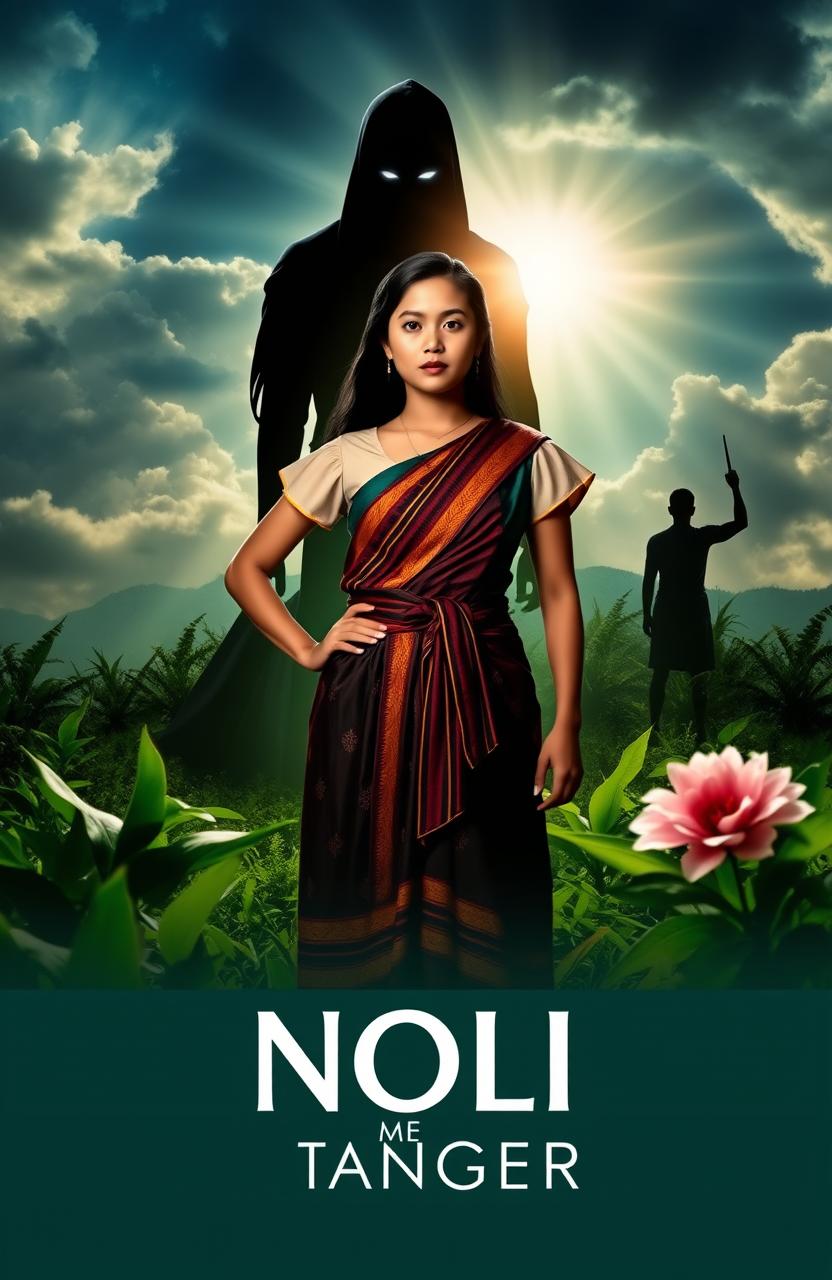 A visually captivating representation of the theme of 'Noli Me Tangere', focusing on the struggles against social injustice and colonial oppression