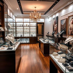 A beautifully designed showroom showcasing a stunning variety of artificial jewelry, including intricately crafted necklaces, earrings, bracelets, and rings